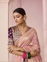 Dusty Pink Dola Viscose Silk Saree